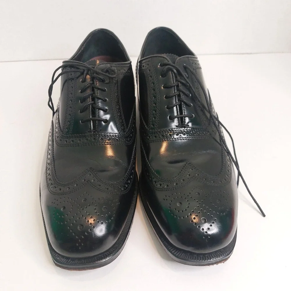 Florsheim Lexington Black Wingtip Oxford Dress Shoes Men's Size 9 D